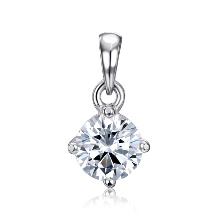 Серебряная подвеска с фианитом Tesori Zirconia. Артикул 35126-5/12/1/4024