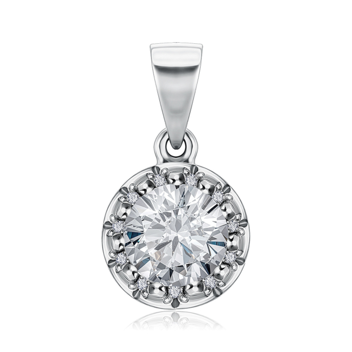 Срібна підвіска з фіанітами. Артикул 35127/12/1/1225