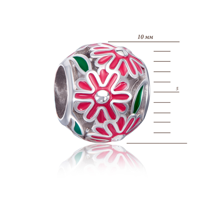 Срібная намистина шарм з емаллю. Артикул 35137/12/1/1330