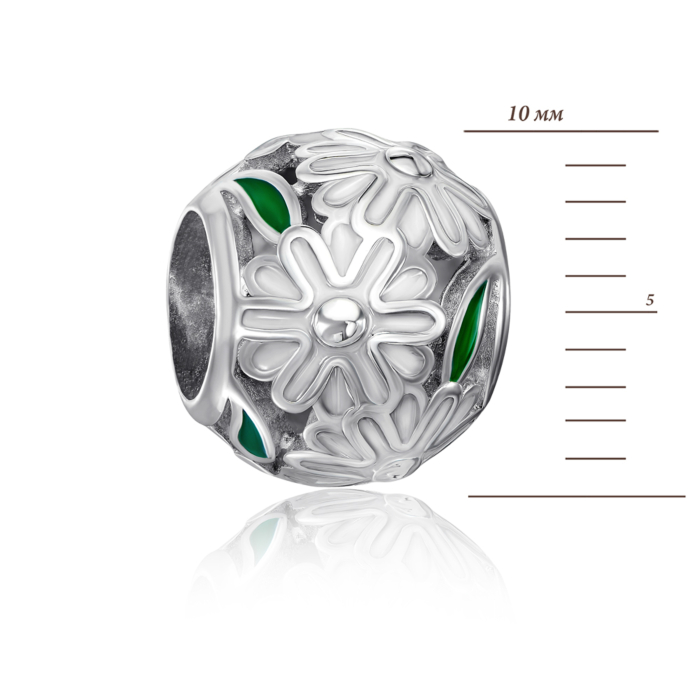 Срібна намистина шарм з емаллю. Артикул 35137/12/1/1431