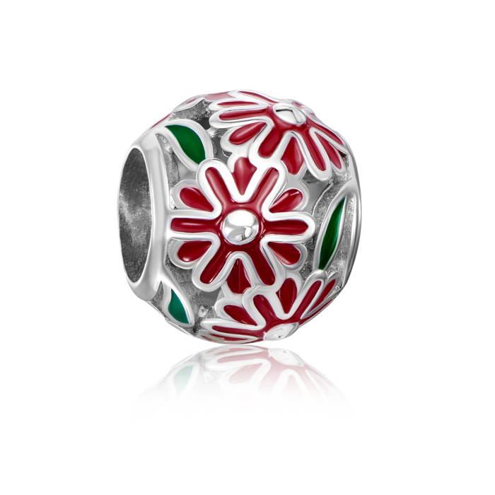 Срібна намистина шарм з емаллю. Артикул 35137/12/1/957