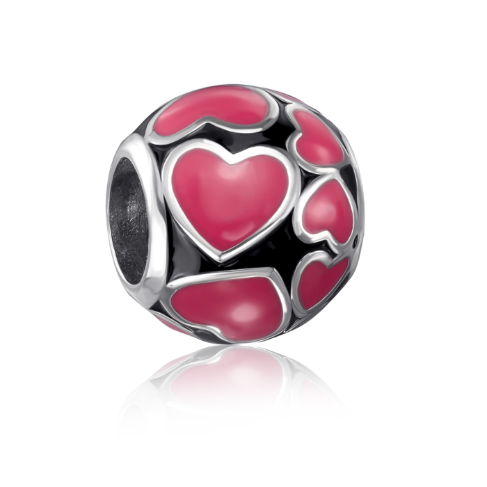 Срібна намистина шарм з емаллю. Артикул 35139/12/1/1432