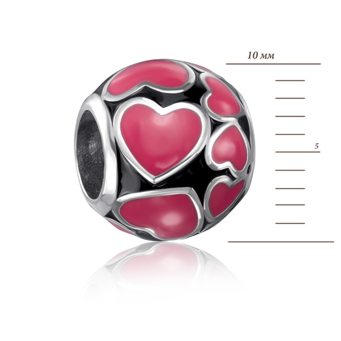 Срібна намистина шарм з емаллю. Артикул 35139/12/1/1432