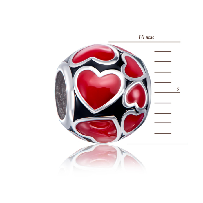 Срібная намистина шарм з емаллю. Артикул 35139/12/1/355