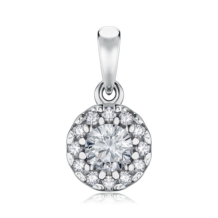 Срібна підвіска з фіанітами. Артикул 35143/12/1/54