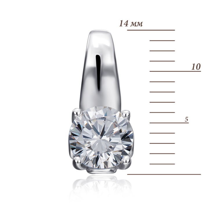 Срібна підвіска з фіанітом Tesori Zirconia. Артикул 35144/12/1/4026