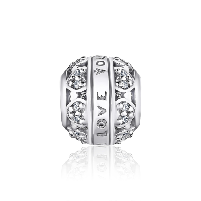 Срібна підвіска-шарм з фіанітами. Артикул 35155/12/1/1