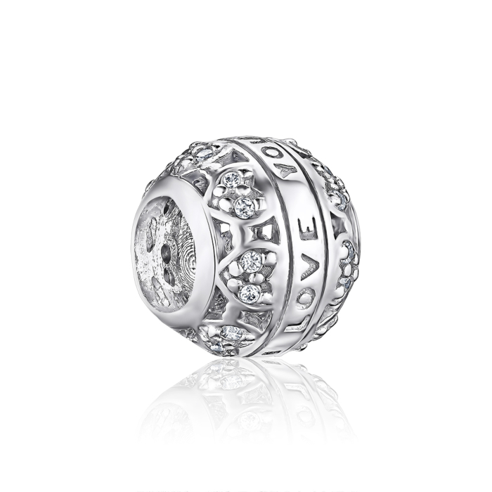 Срібна підвіска-шарм з фіанітами. Артикул 35155/12/1/1