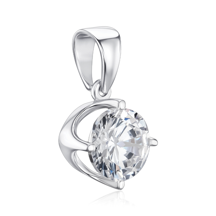 Срібна підвіска з фіанітом. Артикул 35157/12/1/889