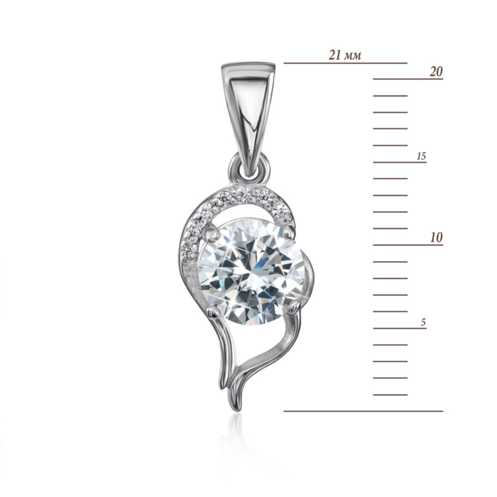 Срібна підвіска з фіанітами. Артикул 35178/12/1/1924