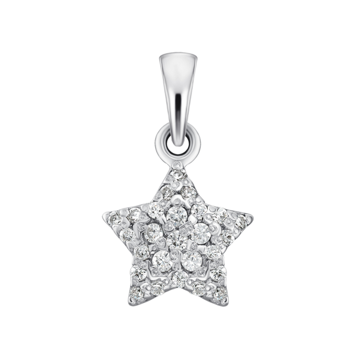 Срібна підвіска з фіанітами. Артикул 35179/12/1/36