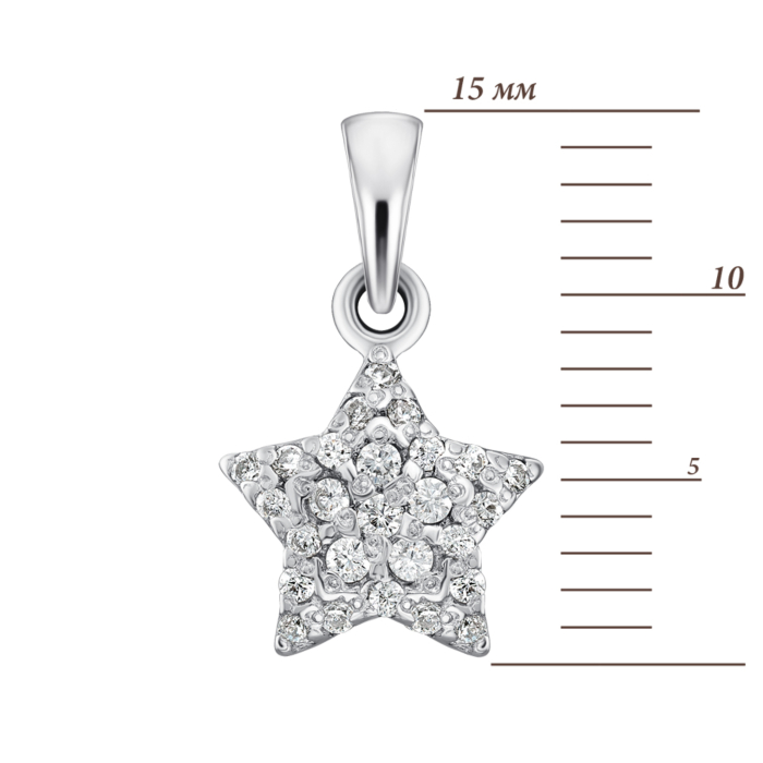 Срібна підвіска з фіанітами. Артикул 35179/12/1/36