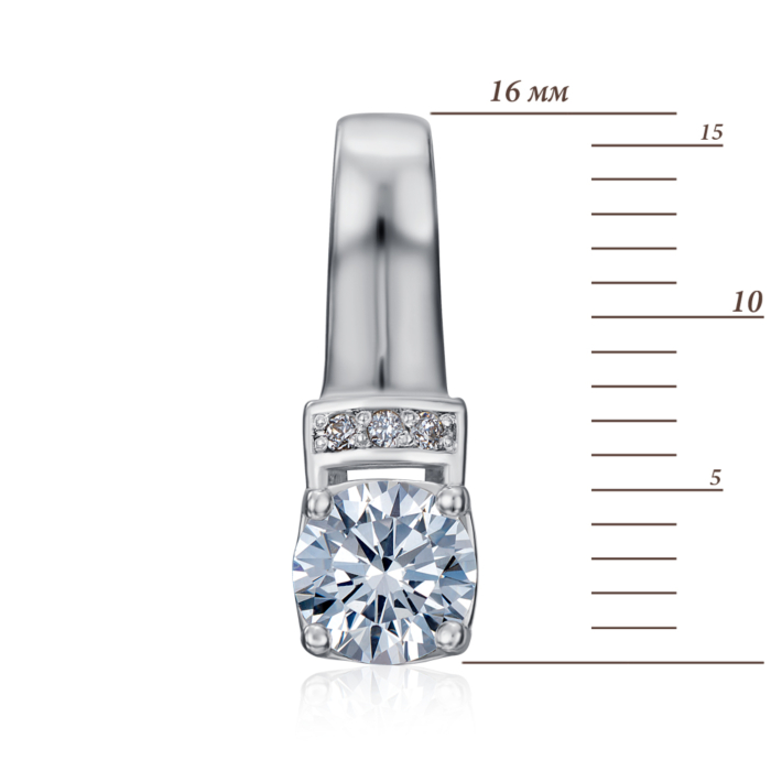 Серебряная подвеска с фианитом Tesori Zirconia. Артикул 35180/12/1/4031