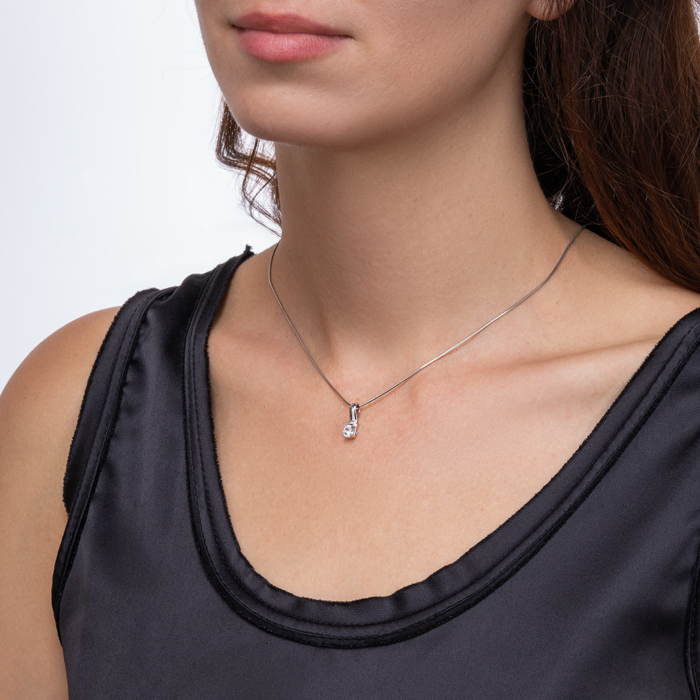 Срібна підвіска з фіанітом Tesori Zirconia. Артикул 35180/12/1/4031