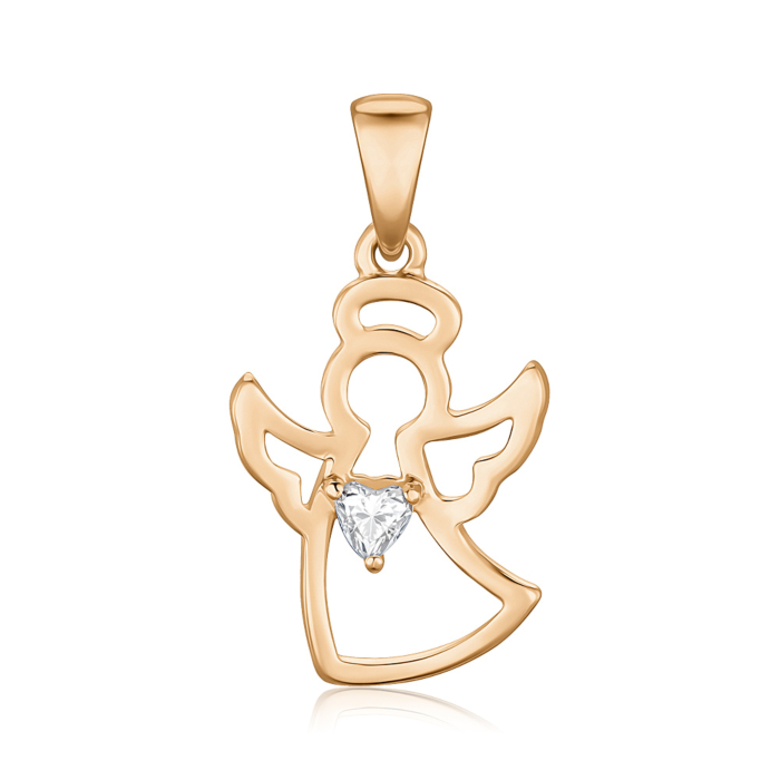 Срібна позолочена підвіска з фіанітом 35185-Пз/17/0/1825