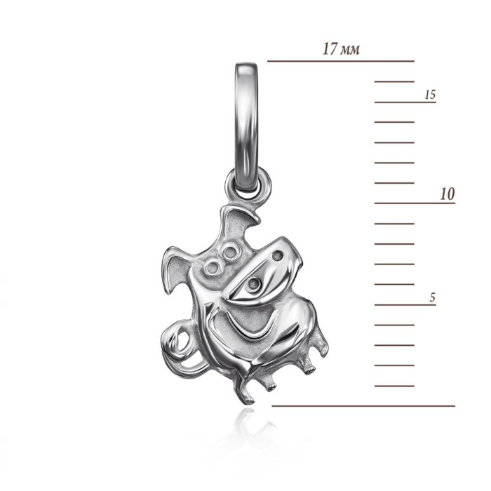 Срібна намистина шарм «Пумба» без вставки. Артикул 35206/12/1