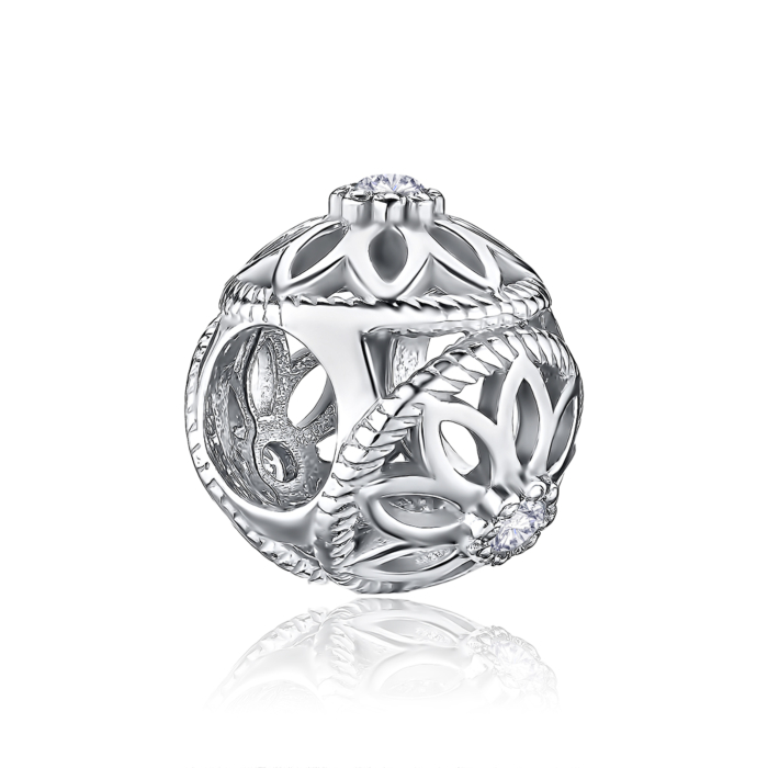 Срібний шарм з фіанітами 35212/12/1/17