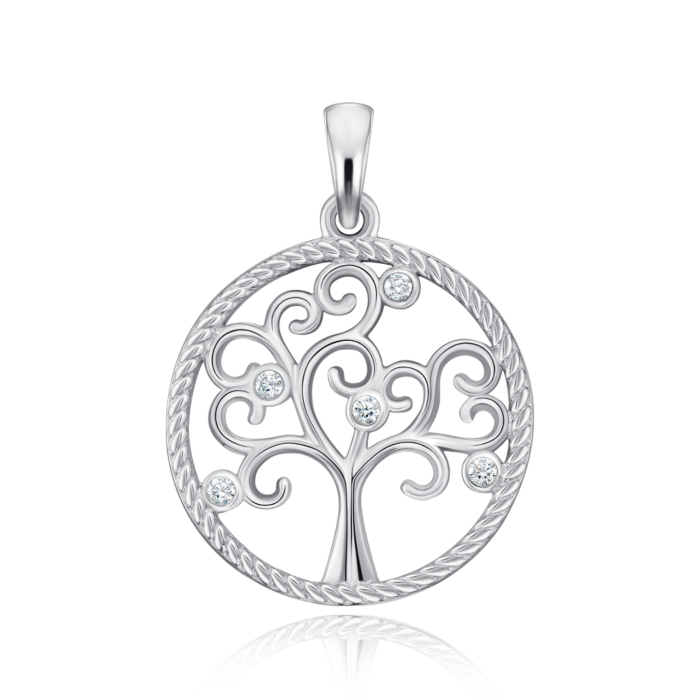 Срібна підвіска з фіанітами. Артикул 35221/12/1/13