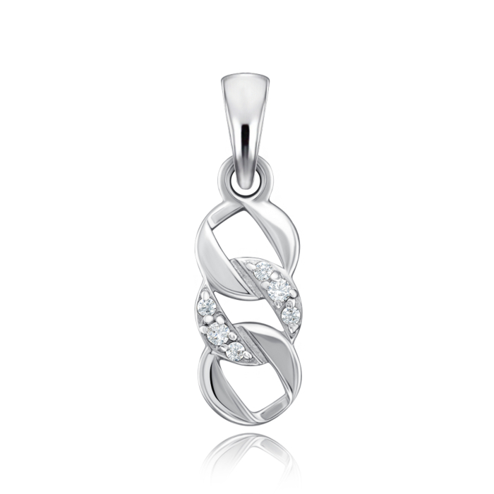 Срібна підвіска з фіанітами. Артикул 35223/12/1/36