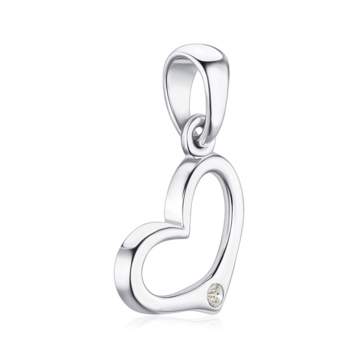 Срібна підвіска з фіанітом. Артикул 35273/12/1/3