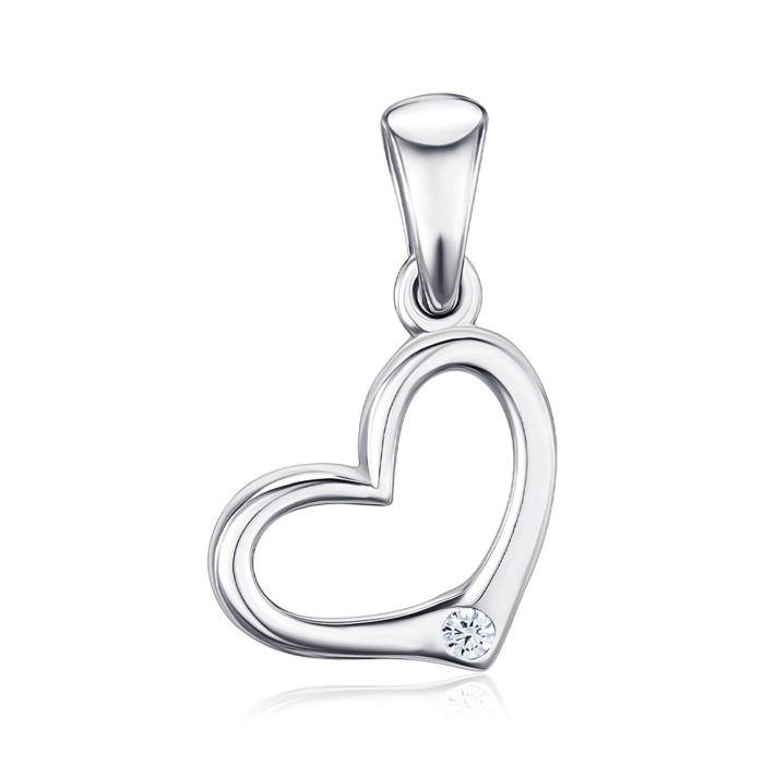 Срібна підвіска з фіанітом. Артикул 35273/12/1/3