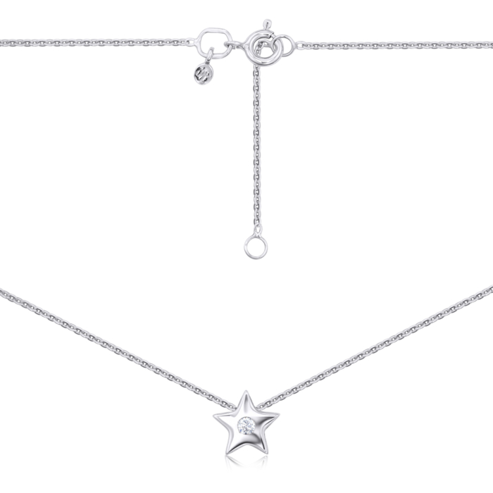 Серебряное колье с фианитами. Артикул 35280/66024/12/1/52