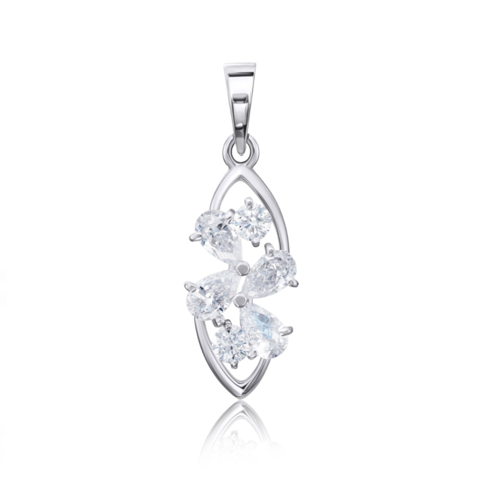 Срібна підвіска з фіанітами. Артикул 35295/12/1/3156