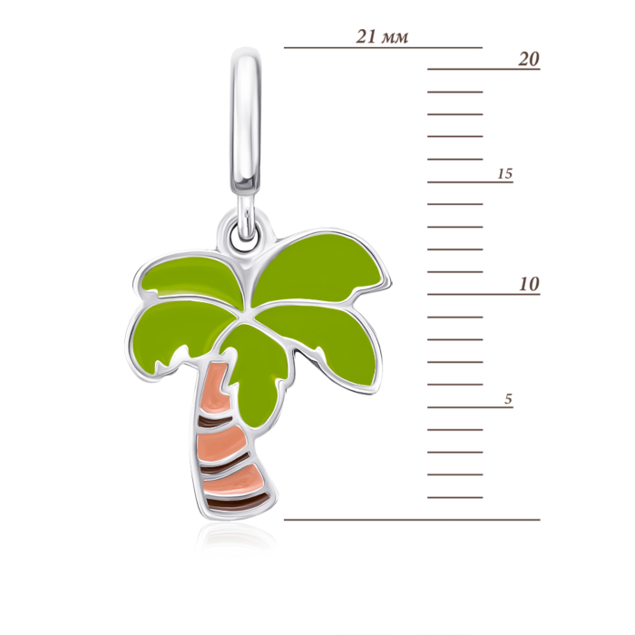 Срібна підвіска Пальма з емаллю  35299/12/1/3080