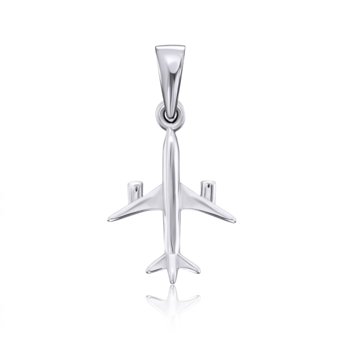 Срібна підвіска "Літак" без вставки. Артикул 35309/12/1