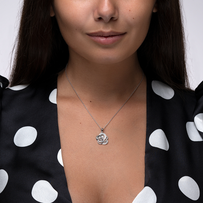 Срібна підвіска з фіанітами. Артикул 35312/12/1/13