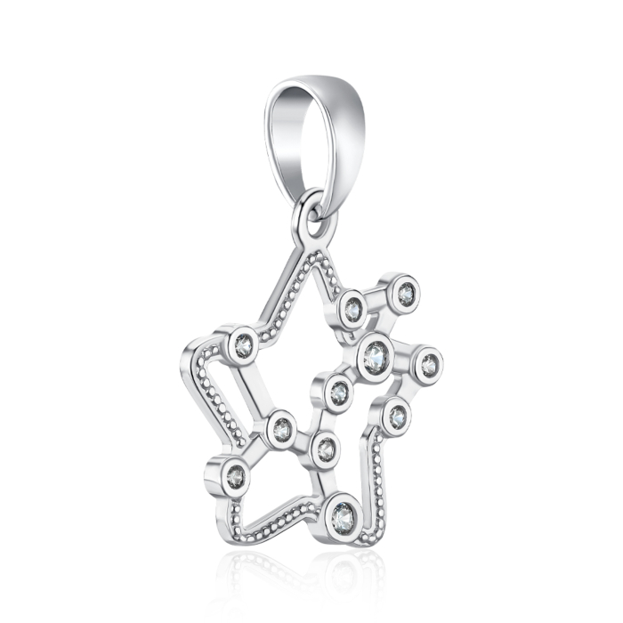 Срібна підвіска Зірка з фіанітами 35317-9/12/1/62