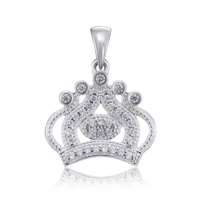 Срібна підвіска з фіанітами. Артикул 35354/12/1/36