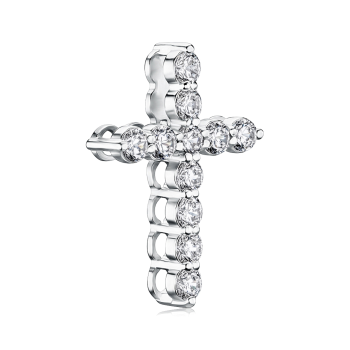 Срібний хрестик з фіанітами Tesori 35379-1/12/1/4189