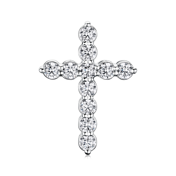 Срібний хрестик з фіанітами Tesori 35379-1/12/1/4189