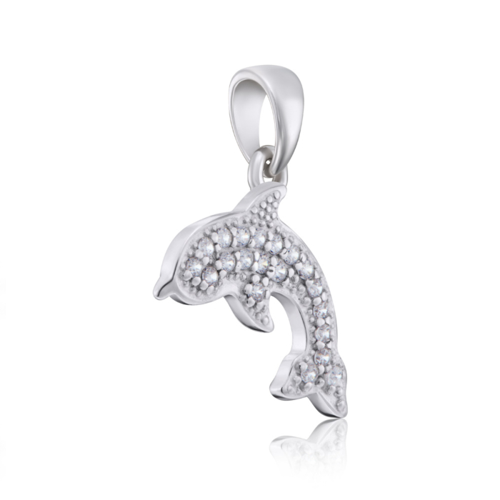 Срібна підвіска з фіанітами. Артикул 35388/12/1/1