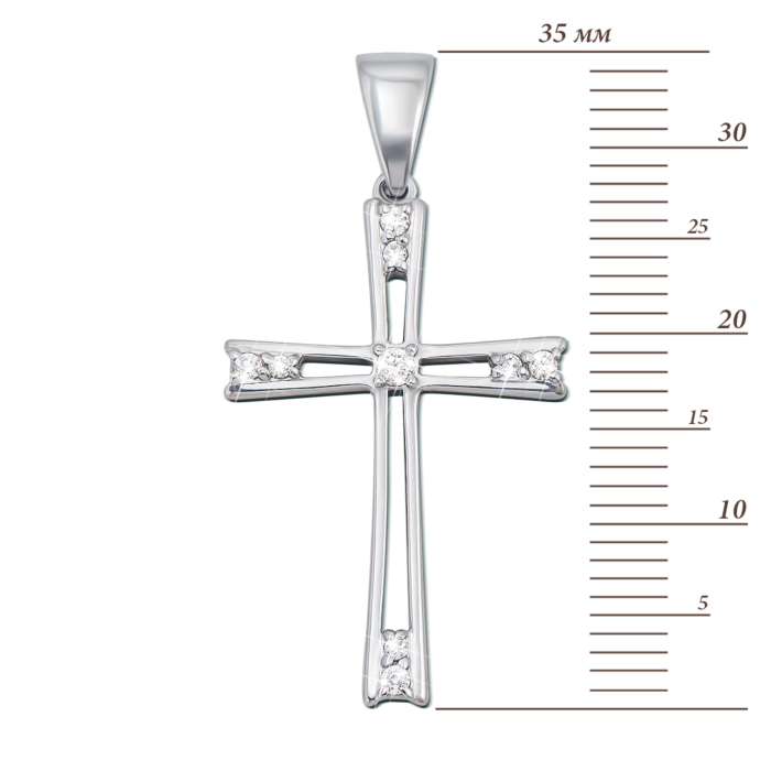 Золотий хрестик з фіанітами. Артикул 3540/б