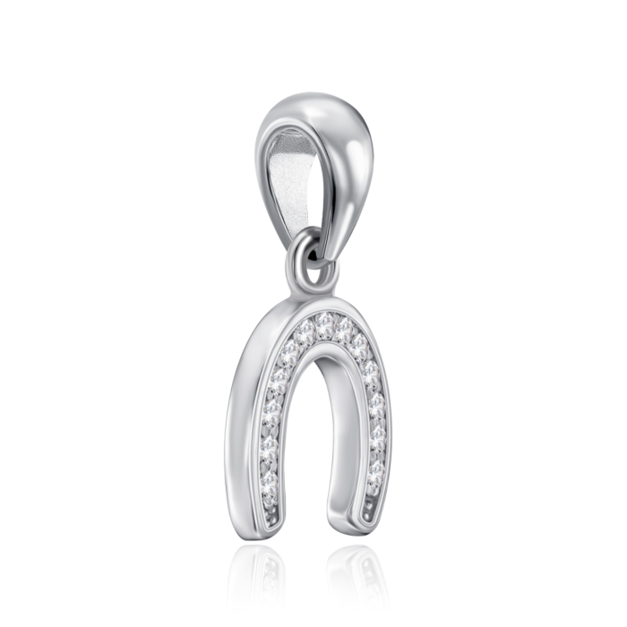Срібна підвіска з фіанітами. Артикул 35445/12/1/1