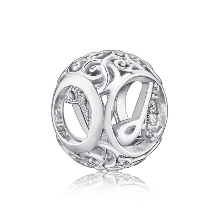 Срібна намистина-шарм з фіанітами 35514-A/12/1/601