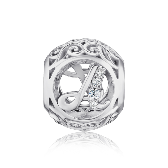 Срібна намистина-шарм з фіанітами 35514-A/12/1/601