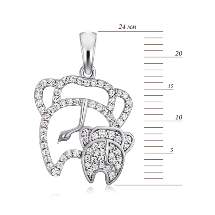 Срібна підвіска з фіанітами. Артикул 35675/12/1/601