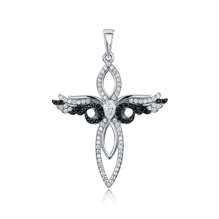 Срібний хрестик з фіанітами. Артикул 35690/12/1/4112