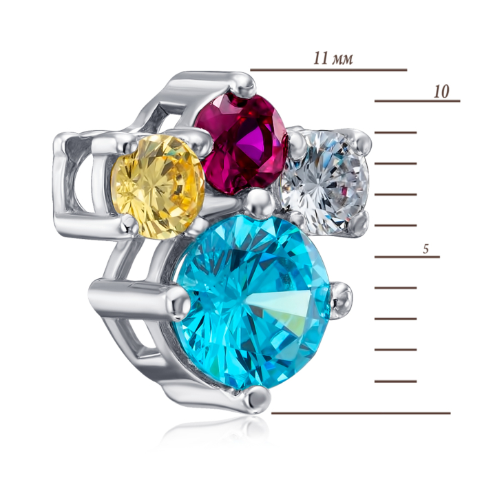 Срібна підвіска з фіанітами. Артикул 35699/12/1/4097