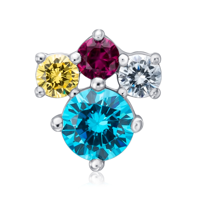 Срібна підвіска з фіанітами. Артикул 35699/12/1/4097