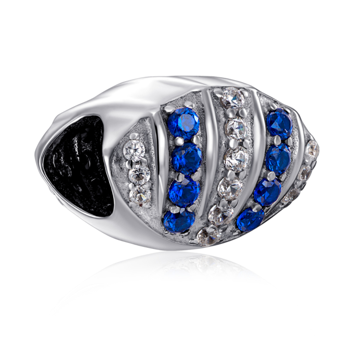 Срібна підвіска шарм з фіанітами. Артикул 35713/12/1/4104