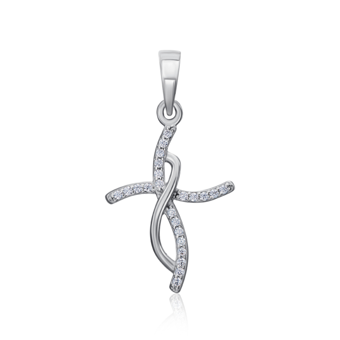 Серебряный крестик с фианитами. Артикул 35806/12/1/1