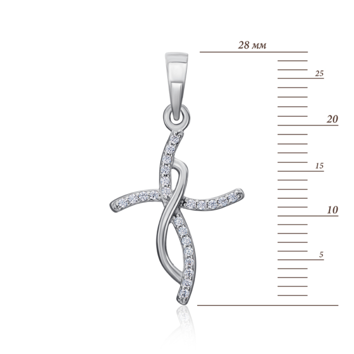 Серебряный крестик с фианитами. Артикул 35806/12/1/1