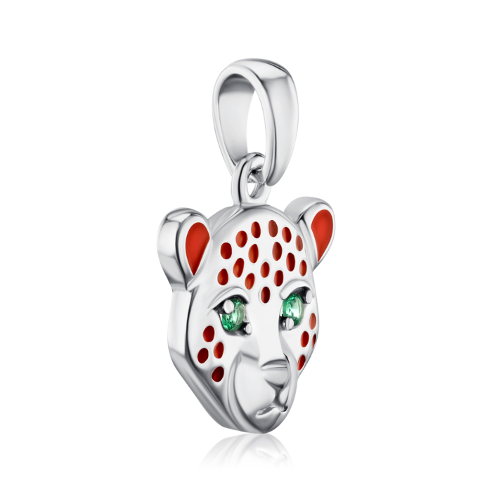 Срібна підвіска з фіанітами та емаллю 35831/12/1/21344