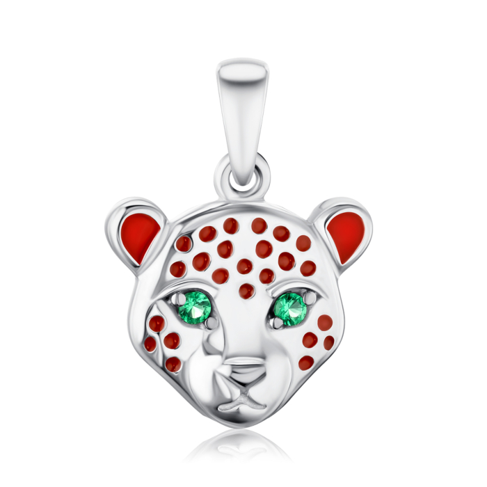 Срібна підвіска з фіанітами та емаллю 35831/12/1/21344