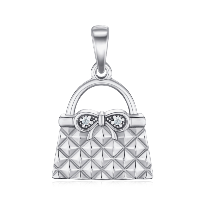 Срібна підвіска з фіанітами 35841/12/1/1