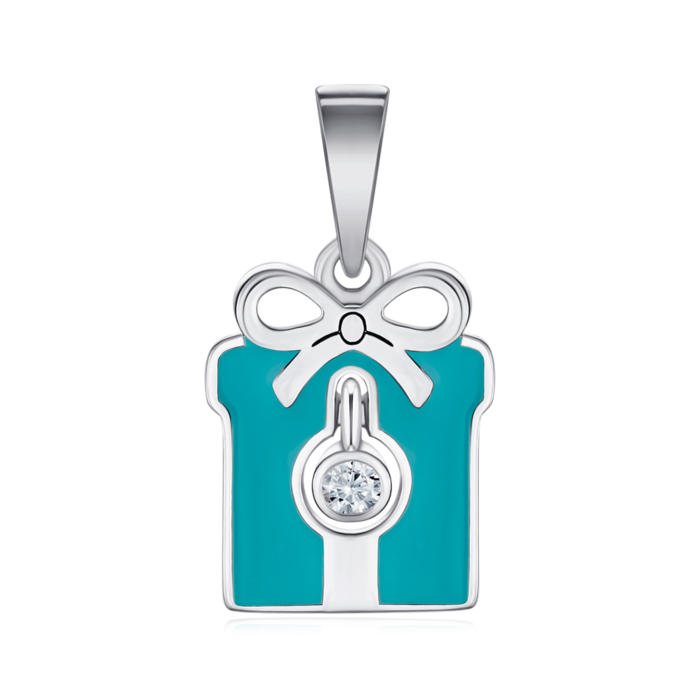 Серебряная подвеска с эмалью и фианитом 35856/12/1/21509
